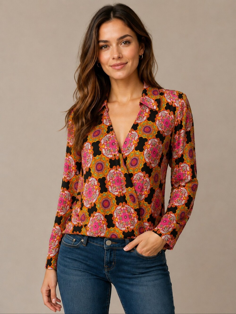 ❤️ HAUTE HIPPIE SURPLICE TOP, SMALL